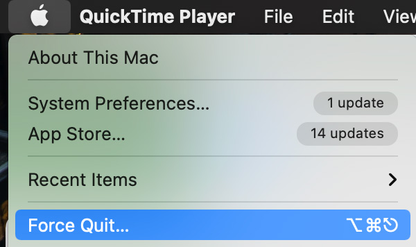 Buộc thoát Quicktime