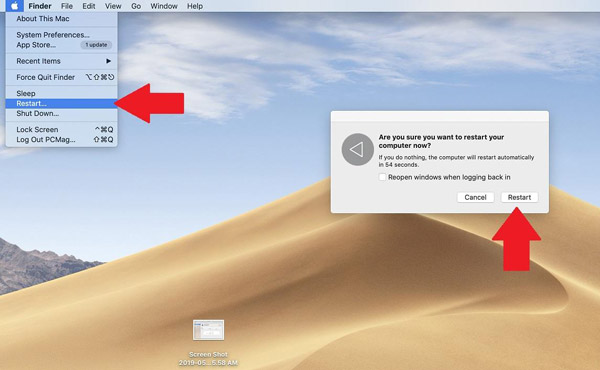 Khởi động lại máy Mac của bạn