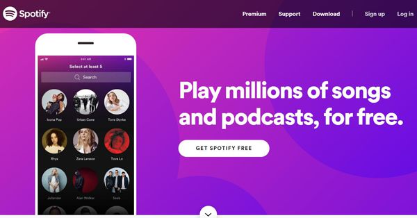 Spotify deblokirana glazbena stranica