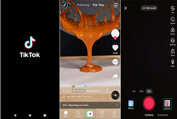 Ladda upp den omvända videon Tiktok