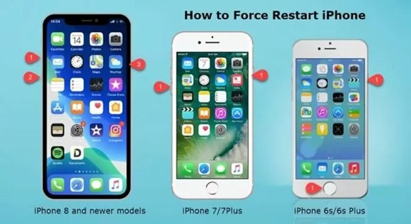 iPhoneを強制的に再起動します