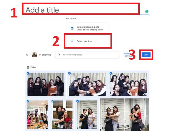 Tambah Tajuk Google Photos