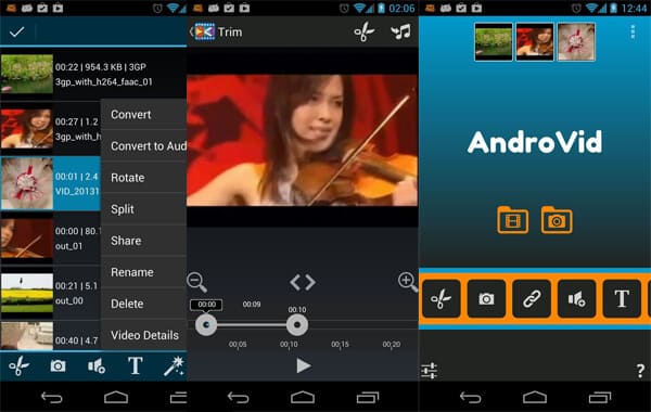 AndroVid video trimer
