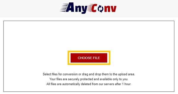 AnyConv בחר קובץ