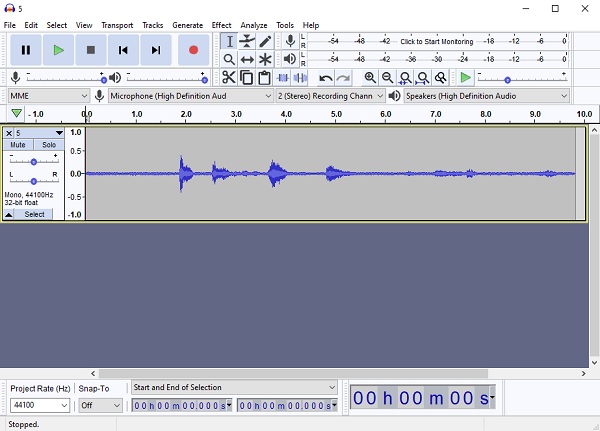 Audacity Aggiungi file