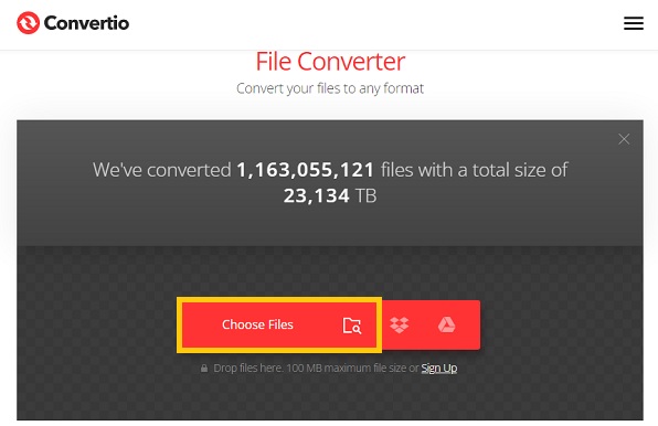 Choose Files Convertio
