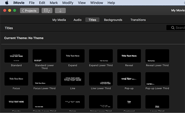 เลือกคำบรรยายใน iMovie Mac