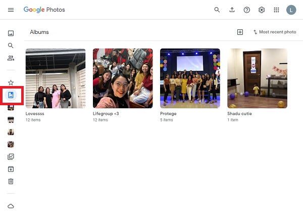 Cliquez sur l'album Google Photos