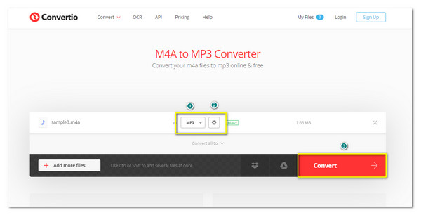 Convertio Convertir M4A en MP3