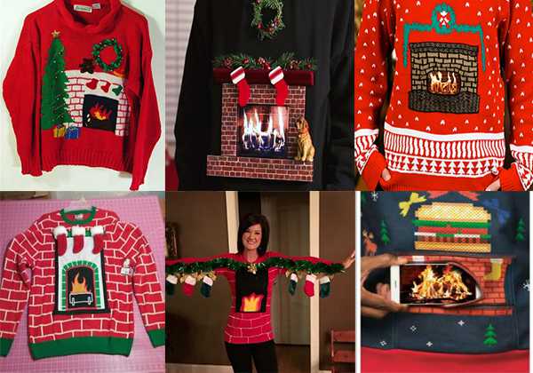 DIY Fireplace Mantel Christmas Sweater