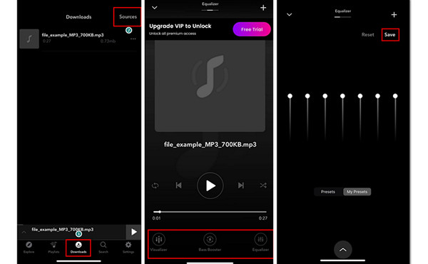 इक्वलाइज़र MP3 वॉल्यूम बढ़ाएँ iPhone