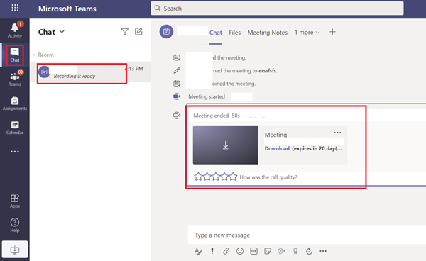 Rechercher des vidéos Microsoft Teams