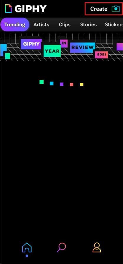 Pulsante Crea GIPHY