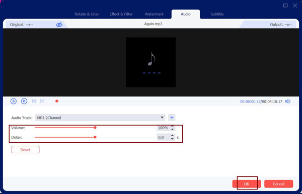 Augmenter le volume MP3 et régler le délai