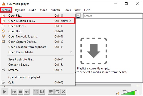 Öffnen Sie Dateien VLC