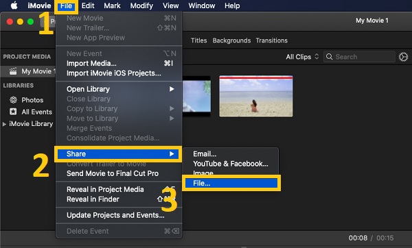 Chia sẻ tệp iMovie