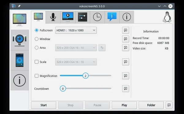 Vokoscreen Linux Screen Recorder