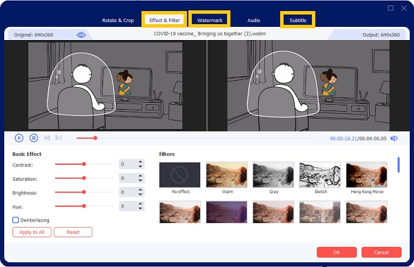 Lisää suodattimia WEBM-videoihin