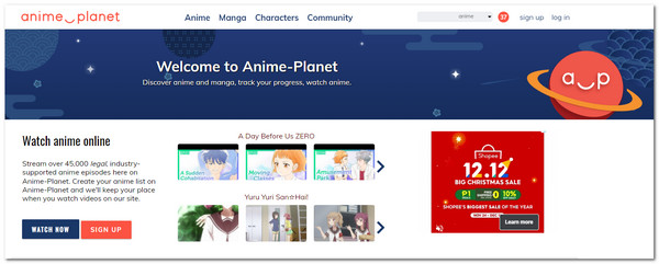Anime Planet Anime Weboldal