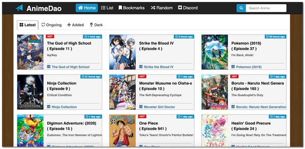 AnimeDao Anime web stranica