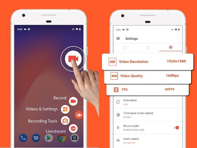 AZ Screen Recorder تغيير الإعدادات