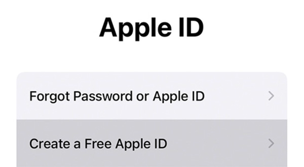 Criar nova conta de ID Apple