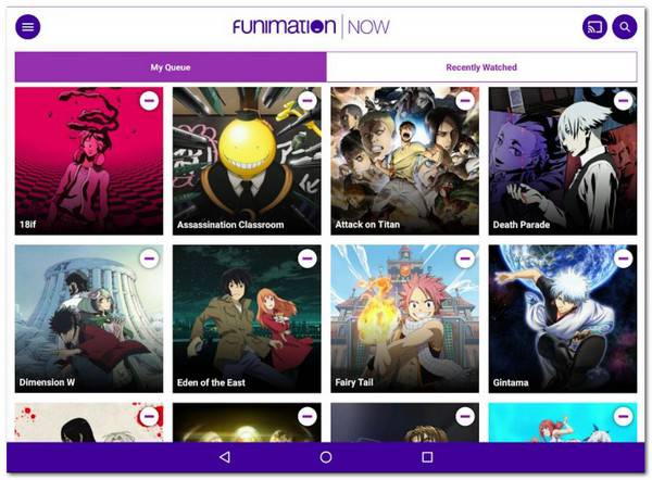 Web stranica Funimation