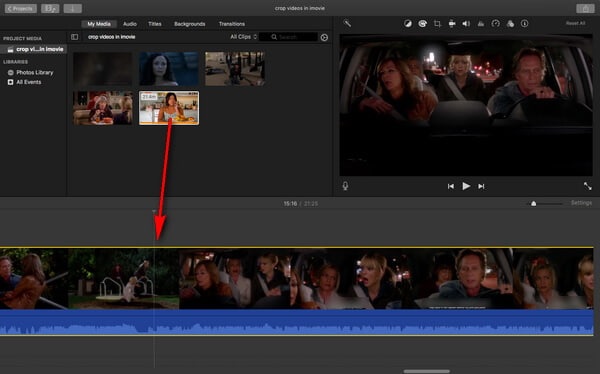 iMovie Tambah Fail MAC