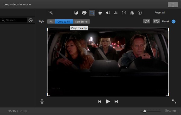 iMovie Crop Videos MAC