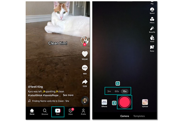 टिकटॉक पर वीडियो रिकॉर्ड करें