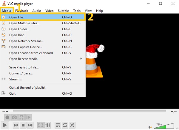 برنامج VLC Media Open File