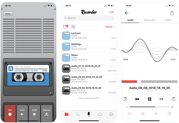 Editor audio del registratore vocale