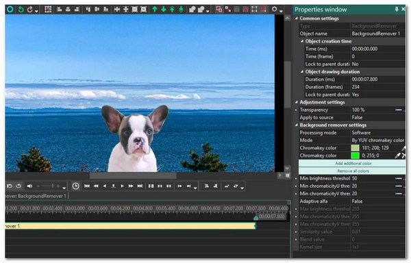 Хроматический ключ VSDC Video Editor