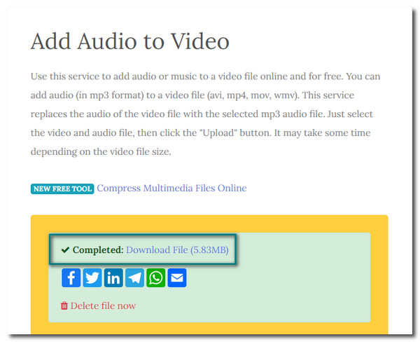 Agregar audio a la carga de video