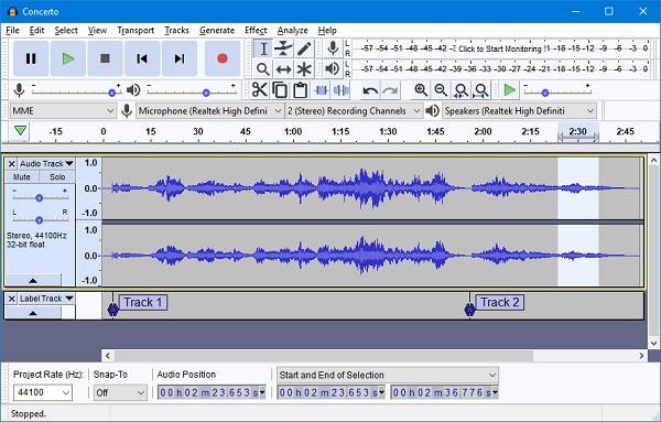 Audacity MP3 felvevő