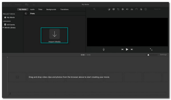 iMovie Mac İçe Aktarma Ortamı