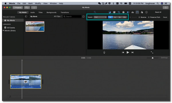 iMovie Mac accelera il rallentamento dei video