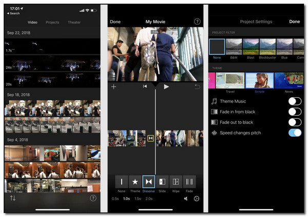 iMovie redimensionne les vidéos pour Instagram