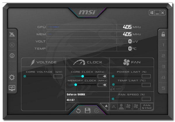 MSI Afterburner 遊戲助推器