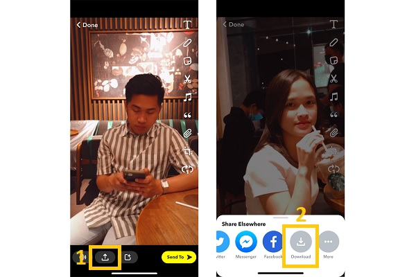 Snapchat บันทึกวิดีโอ