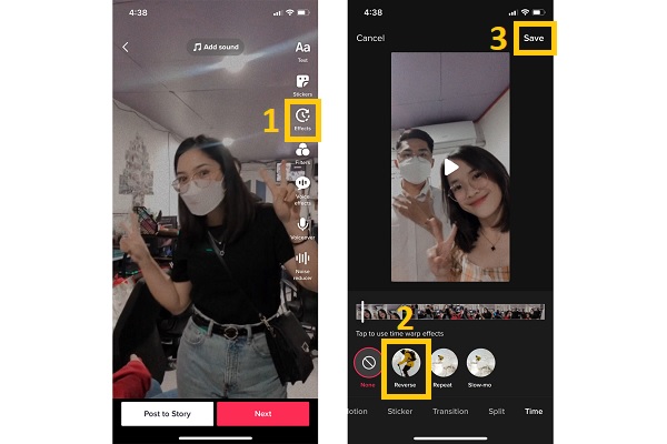 مقاطع فيديو TikTok العكسية