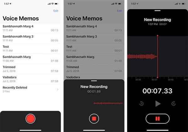 Gravador de MP3 para iPhone de memorando de voz