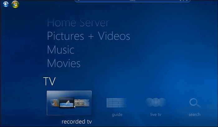 Windows Media Center Spela in TV-program