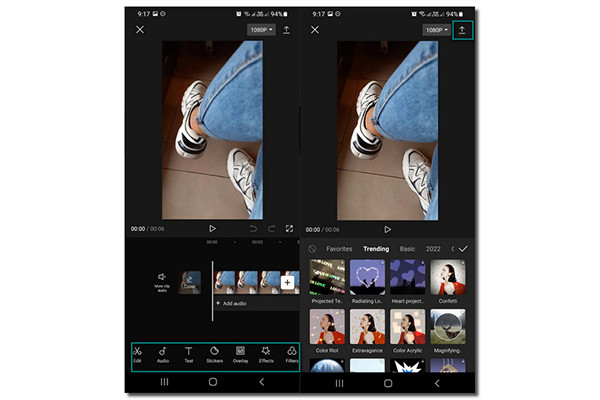 CapCut Chỉnh sửa kích thước video TikTok