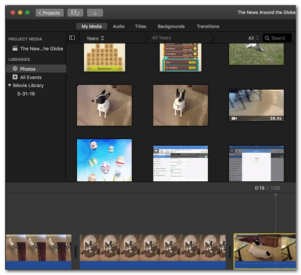 iMovie reproducir un video en reversa