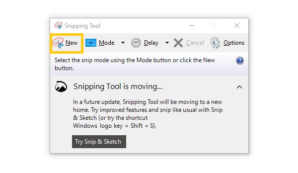 Open Snipping Tool
