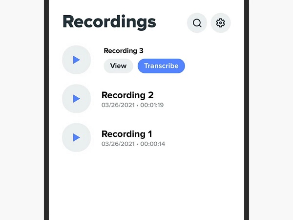 Application Rev Voice Recorder
