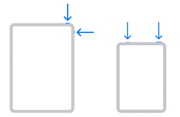 ホームと電源のスクリーンショットiPad