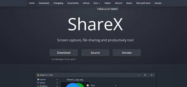 Ferramenta de Recorte ShareX Windows 11