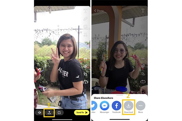 Nút tải lên Snapchat